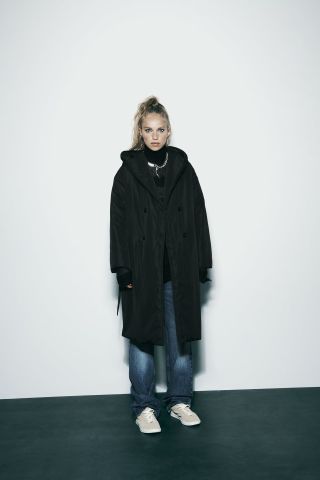 Zara + Quilted Coat With Water and Wind Protection