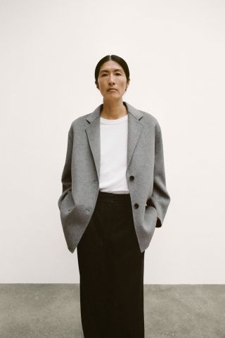 Zara + ZW Collection Double-Faced Wool Blend Blazer