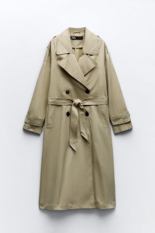 Zara + Double-Breasted Trench Coat With Belt