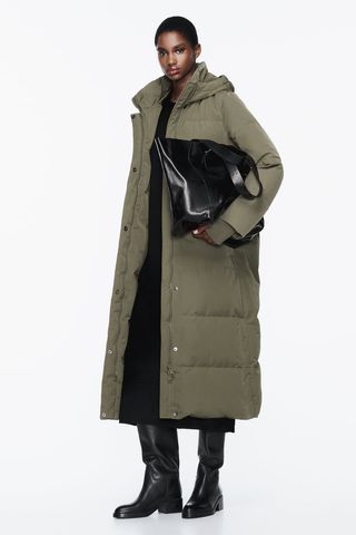 Zara + Water and Wind Protection Hooded Down Jacket