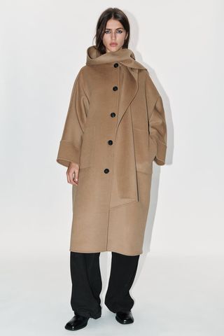 Zara + Double-Faced Wool Coat