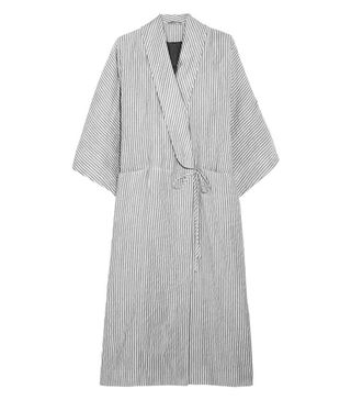 Three Graces London + Constance Striped Cotton-Blend Robe