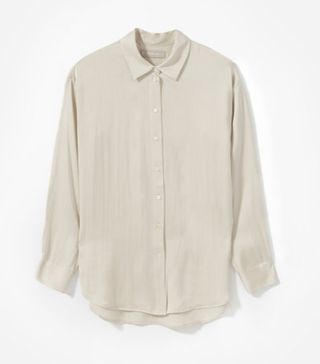 Everlane + The Clean Silk Charmeuse Oversized Shirt