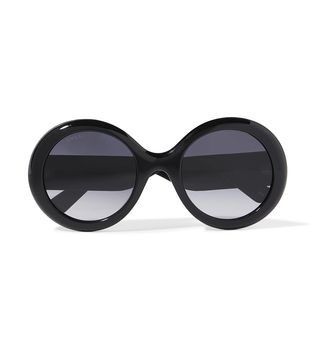 Gucci + Round-Frame Glittered Acetate Sunglasses