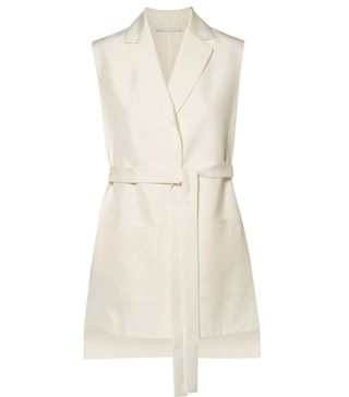 Rosetta Getty + Oversized Belted Cutout Crepe Gilet