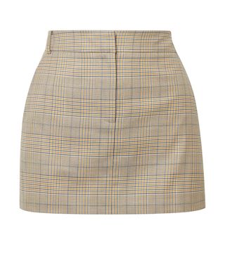 Tibi + Cooper Prince of Wales Checked Wool and Silk-Blend Mini Skirt