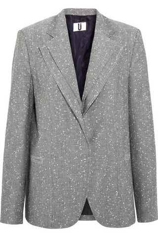 Topshop Unique + Layered Wool-Blend Tweed Blazer