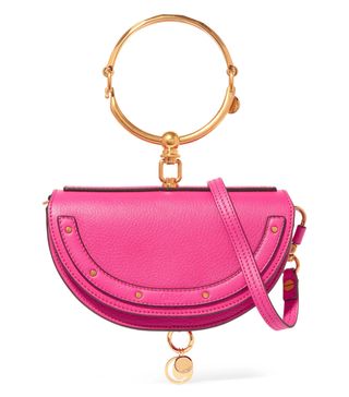 Chloé + Nile Bracelet Mini Textured-Leather Shoulder Bag