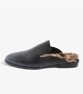 Topshop + Kuddle Furry Leather Loafers