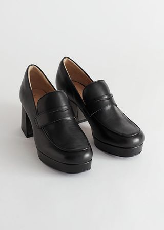& Other Stories + Block Heel Leather Loafers