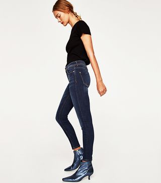 Zara + Skinny Jeans in Dark Blue