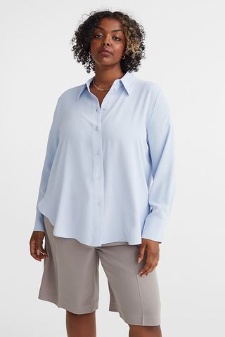 H&M + Pointed-Collar Shirt