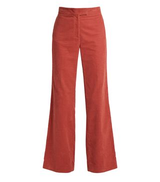 Alexachung + High-Rise Wide-Leg Cotton-Corduroy Trousers