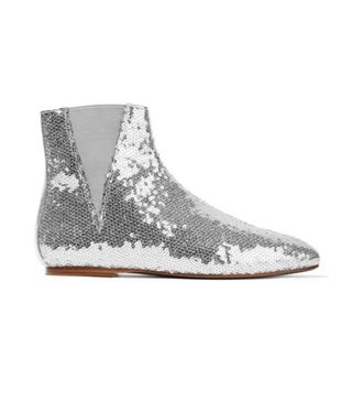 Loewe + Sequined Leather Chelsea Boots