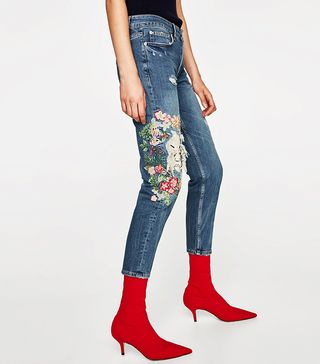 Zara + The Slim Moonflower Jeans