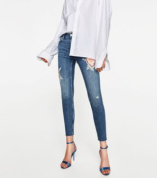 Zara + The Skinny Jeans With 3D Embroidery