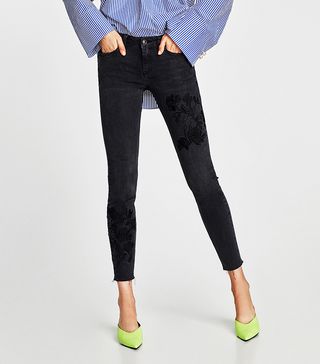 Zara + The Skinny Rostov Jeans With Embroidery