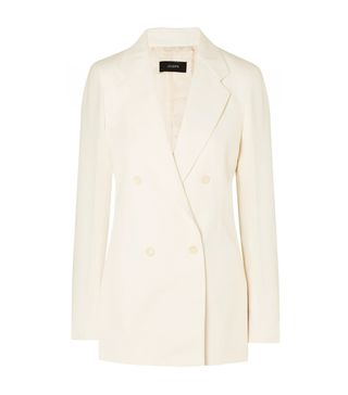 Joseph + Bailey Doubled-Breasted Ramie and Cotton-Blend Twill Blazer