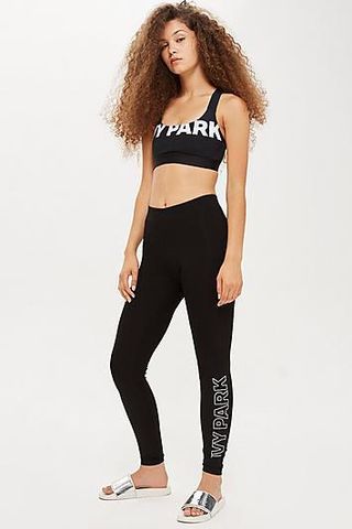 Topshop + Silicone Logo Leggings by Ivy Park