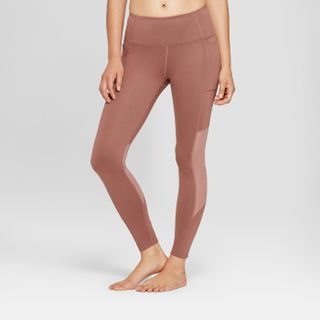 Joy Lab + Comfort High Rise 7/8 Leggings With Mesh Panel and Side Pockets