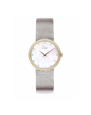 Dior + La D de Dior Diamond, Mother-Of-Pearl & Stainless Steel Watch