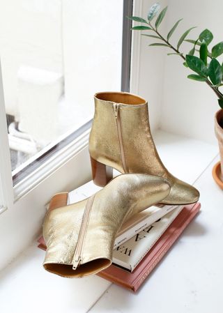 Sézane + Lea Boots in Gold