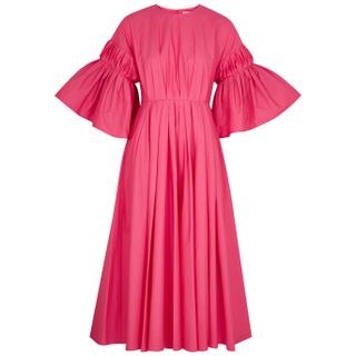 Roksanda + Iosefina Pink Cotton-Poplin Midi Dress