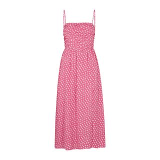 Kitri + Genevieve Pink Floral-Print Midi Dress