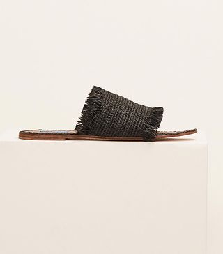 The Reformation + Proud Mary Fringe Slide Sandals