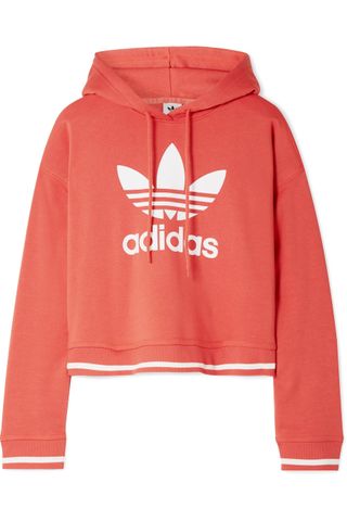 Adidas Originals + Active Icons Printed Cotton-Blend Jersey Hooded Top