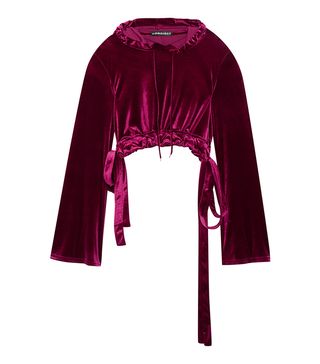 Y/Project + Cropped Velvet Hooded Top