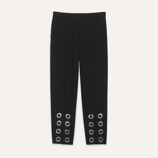 Maje + Straight-Cut Crêpe Trousers With Eyelets