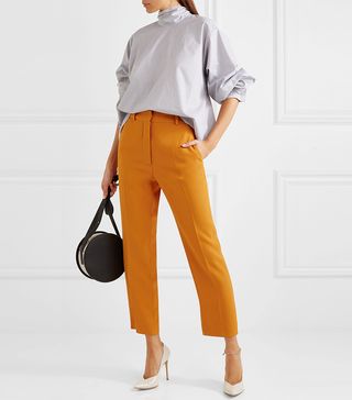 Victoria Beckham + Cropped Crepe Straight-Leg Pants