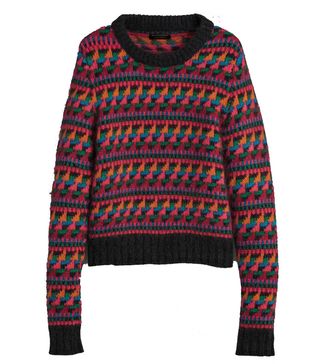 Burberry + Fair Isle Knitted Wool Mohair Blend Sweater