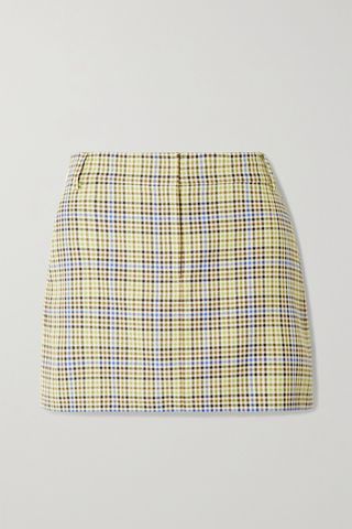 Tibi + Checked Woven Mini Skirt