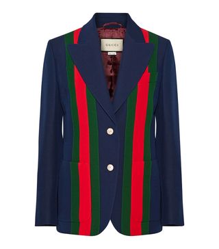 Gucci + Striped Wool and Silk-Blend Crepe Blazer