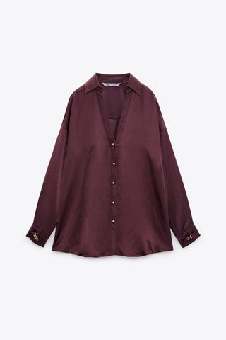Zara + Satin Shirt