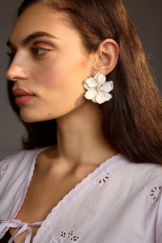 The Pink Reef + Hand-Painted Earrings