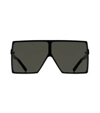 Saint Laurent + 183 Betty Flat-Top Square Shield Sunglasses
