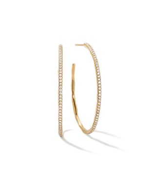 Ippolita + Stardust Large 18K Diamond Hoop Earrings