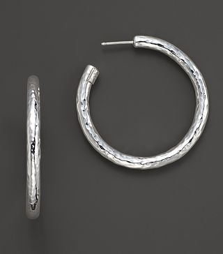 Ippolita + Sterling Silver Skinny Electroform Hoop Earrings