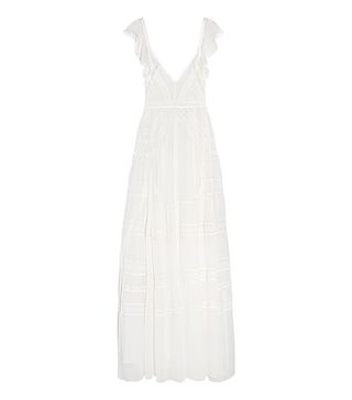 Needle & Thread + Bridal Lace-Paneled Silk-Crepe Gown