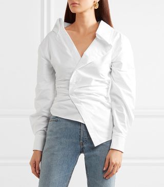 Jacquemus + La Chemise Elie Asymmetric Cotton-Poplin Shirt