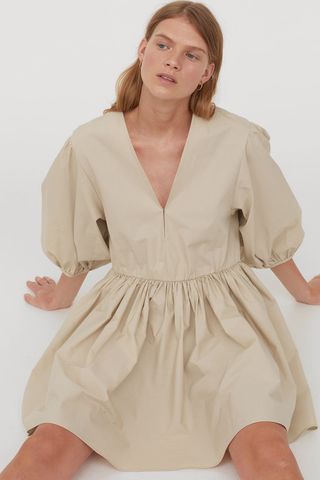 H&M + V-Neck Taffeta Dress