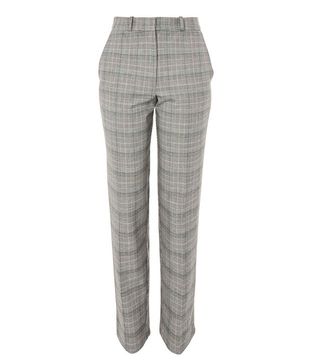 Topshop + Check Tapered Leg Suit Trousers