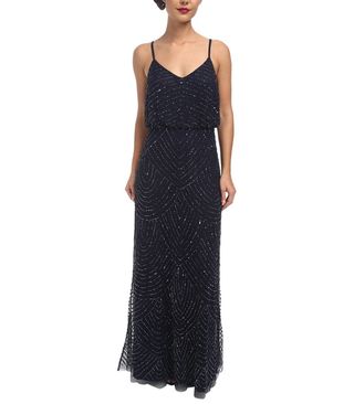 Adrianna Papell + Beaded Blouson Gown