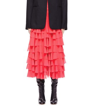 Victoria Beckham + Frill Skirt Midi