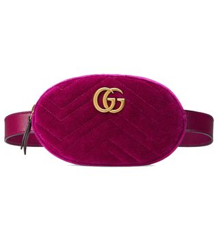 Gucci + Marmont Matelassé Velvet Belt Bag