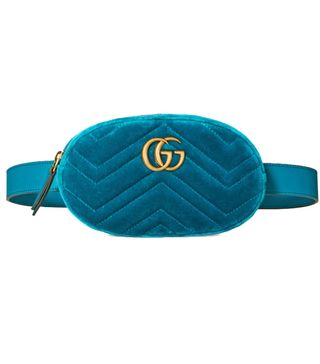 Gucci + GG Marmont Matelassé Velvet Belt Bag