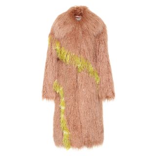 Dries van Noten + Feather-Trimmed Faux Fur Coat